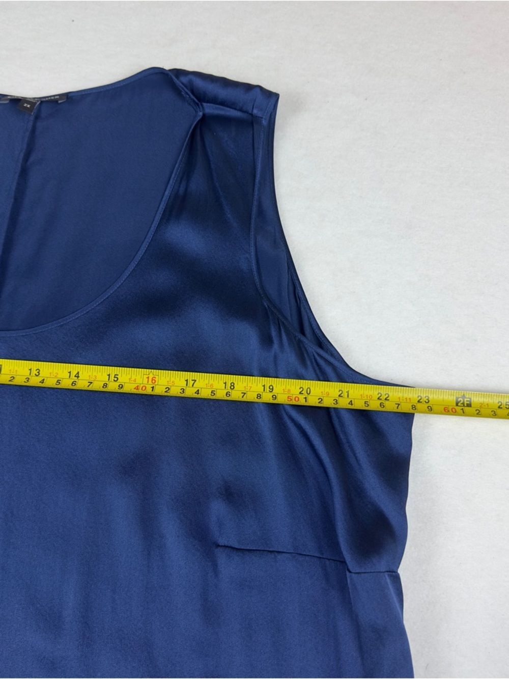 Eileen Fisher Satin Scoop Neck Sleeveless Camisole in Deep Blue - Picture 9 of 9